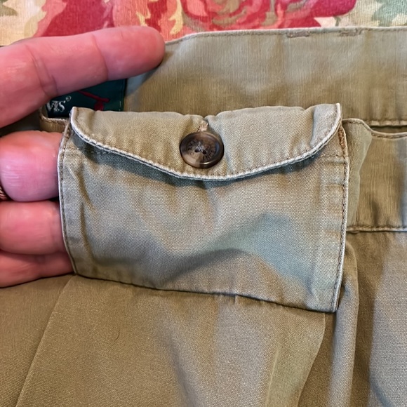 Vtg ORVIS Size 46 Cotton Khaki Low-Pleat Buttoned Side-Pockets Casual Career - Picture 9 of 16